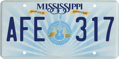 MS license plate AFE317
