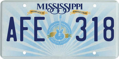MS license plate AFE318