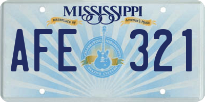 MS license plate AFE321