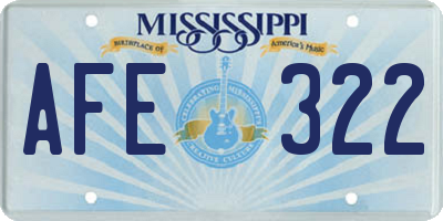 MS license plate AFE322