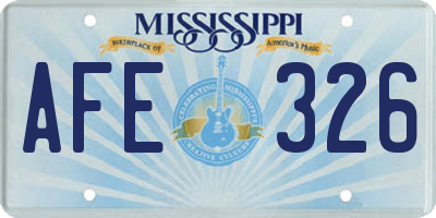 MS license plate AFE326