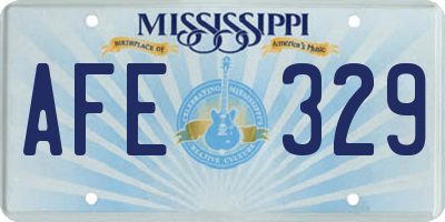 MS license plate AFE329