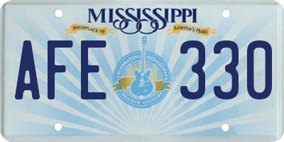 MS license plate AFE330