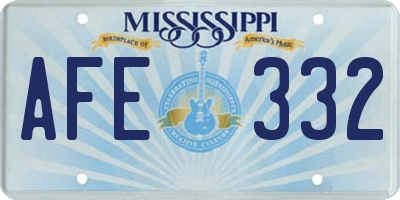 MS license plate AFE332