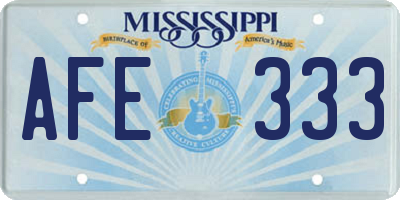 MS license plate AFE333