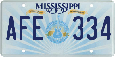MS license plate AFE334