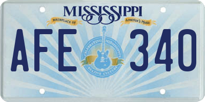 MS license plate AFE340