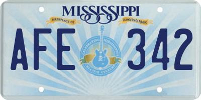 MS license plate AFE342
