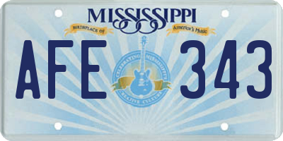 MS license plate AFE343