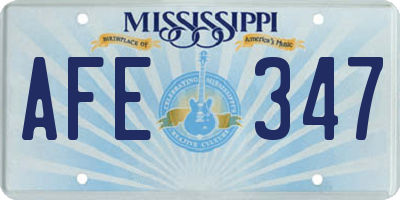 MS license plate AFE347