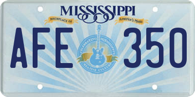 MS license plate AFE350