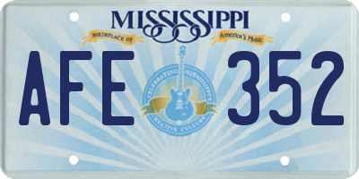 MS license plate AFE352