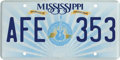 MS license plate AFE353