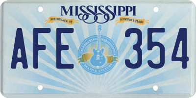MS license plate AFE354