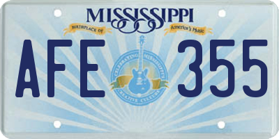 MS license plate AFE355