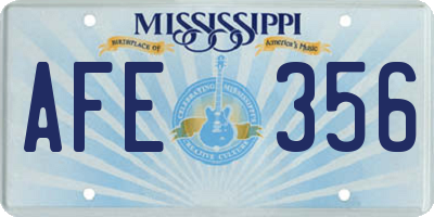 MS license plate AFE356
