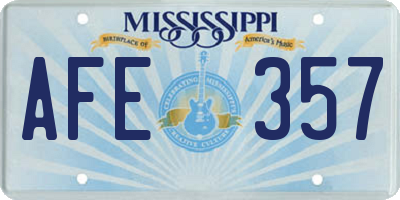 MS license plate AFE357