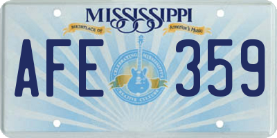 MS license plate AFE359