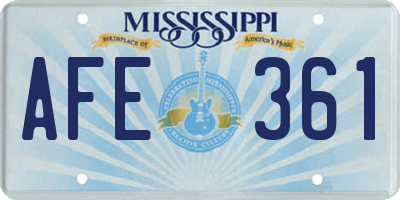 MS license plate AFE361