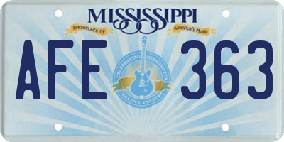 MS license plate AFE363