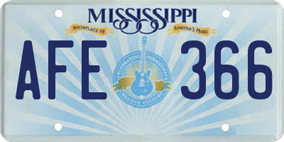 MS license plate AFE366