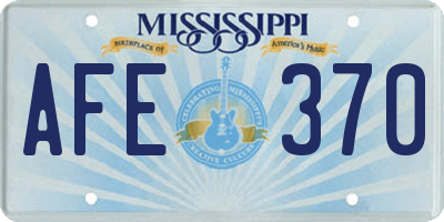 MS license plate AFE370