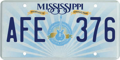 MS license plate AFE376
