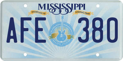 MS license plate AFE380