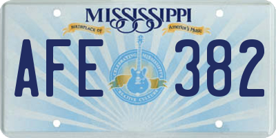 MS license plate AFE382