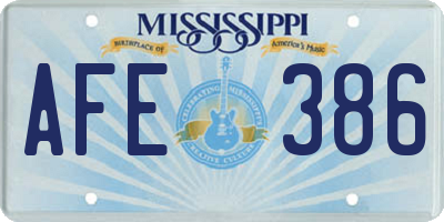 MS license plate AFE386