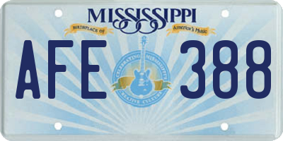 MS license plate AFE388