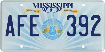MS license plate AFE392