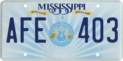 MS license plate AFE403