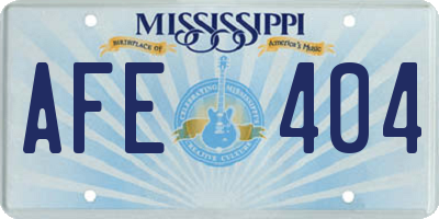 MS license plate AFE404