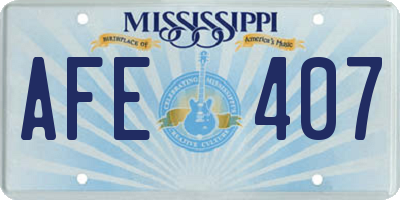 MS license plate AFE407