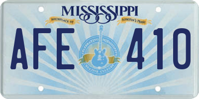 MS license plate AFE410