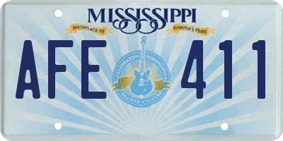 MS license plate AFE411
