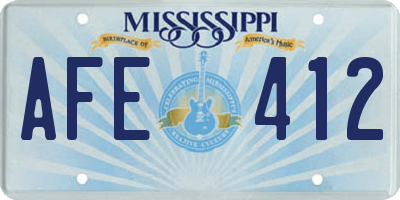 MS license plate AFE412