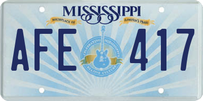 MS license plate AFE417