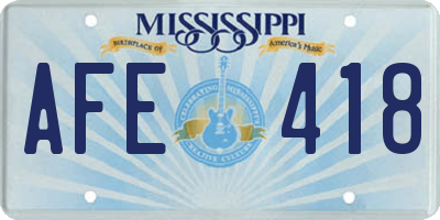 MS license plate AFE418