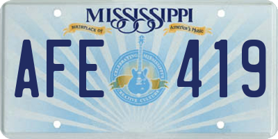 MS license plate AFE419