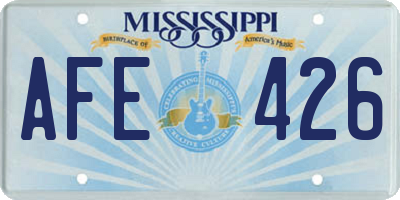 MS license plate AFE426