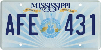 MS license plate AFE431