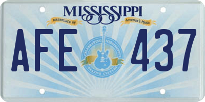 MS license plate AFE437