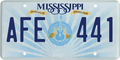 MS license plate AFE441