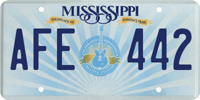 MS license plate AFE442