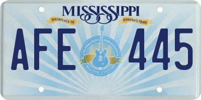 MS license plate AFE445