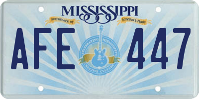 MS license plate AFE447