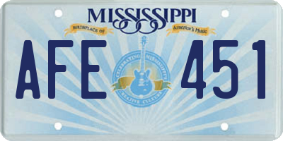 MS license plate AFE451