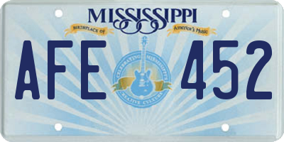 MS license plate AFE452